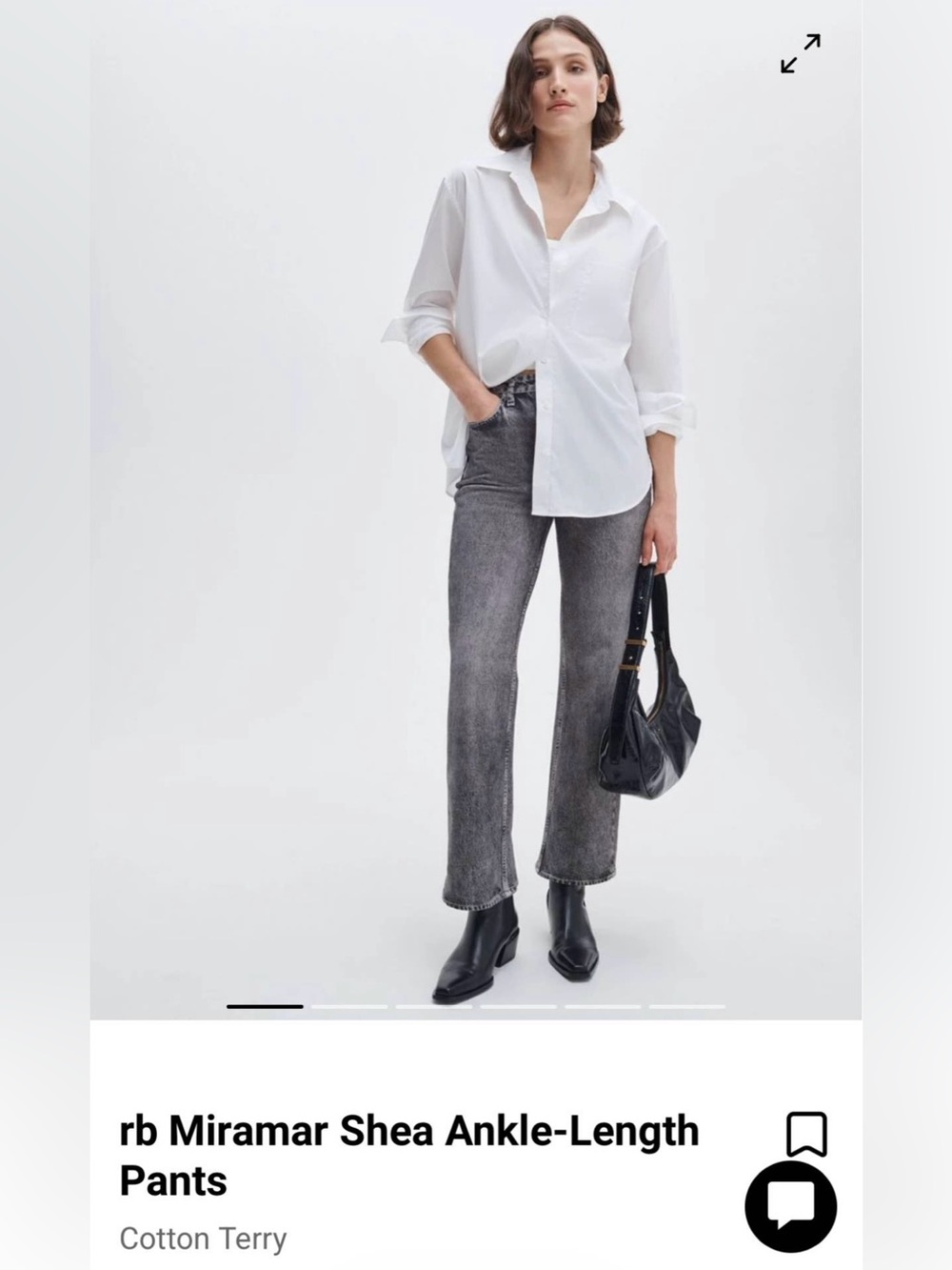 Rag & Bone viral Miramar Shea Ankle-Length Jeans in Washed Gray. Size 29
